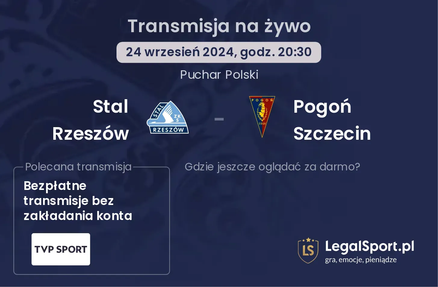 Stal Rzeszów - Pogoń Szczecin transmisja na żywo