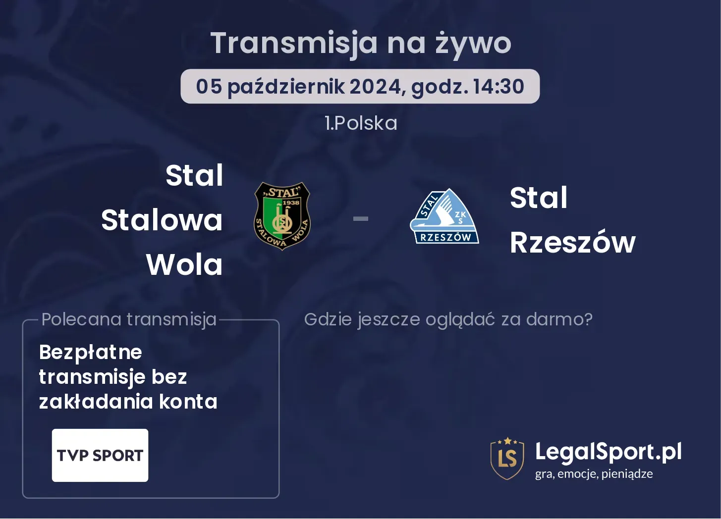 Stal Stalowa Wola - Stal Rzeszów transmisja na żywo