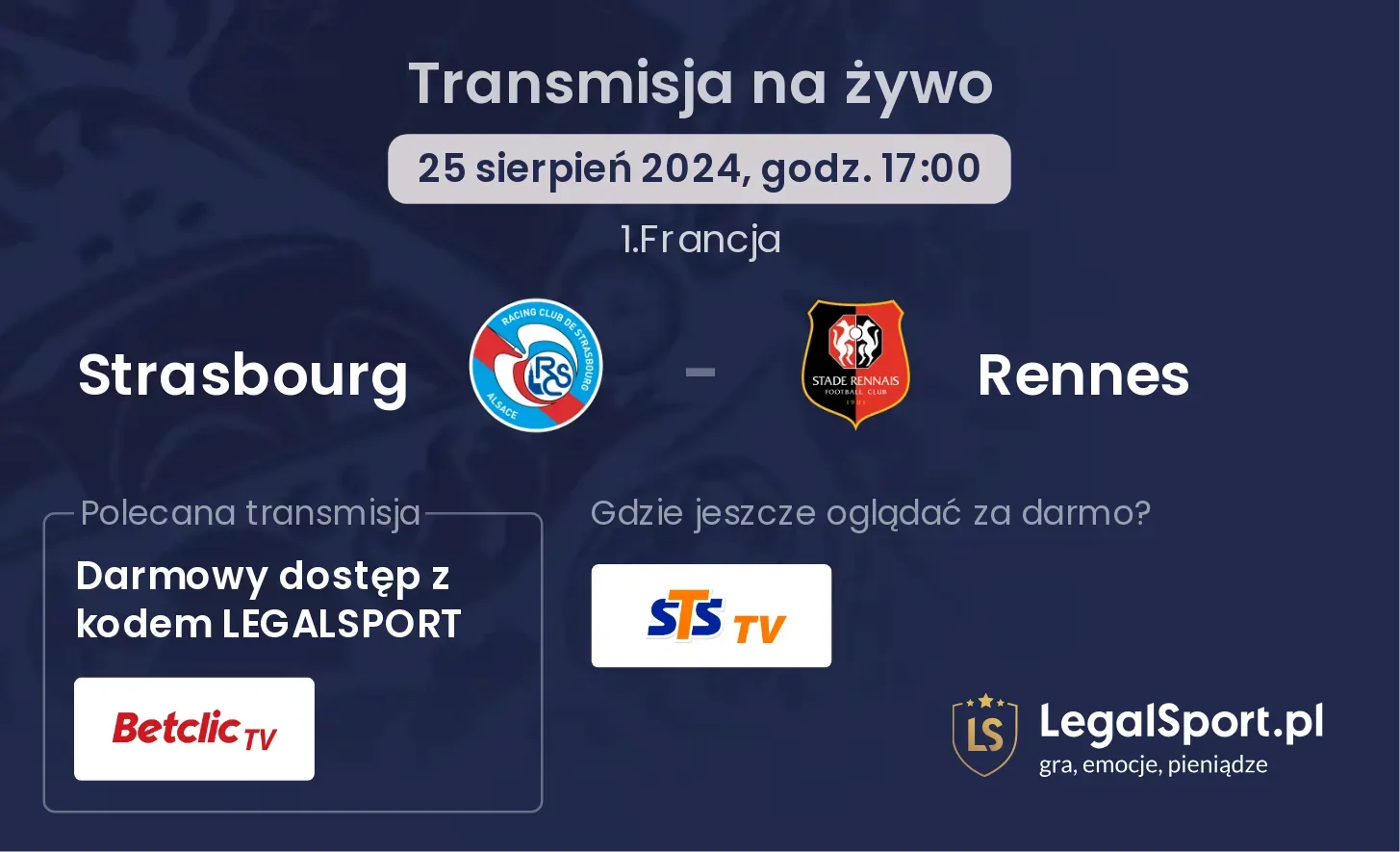 Strasbourg - Rennes transmisja na żywo