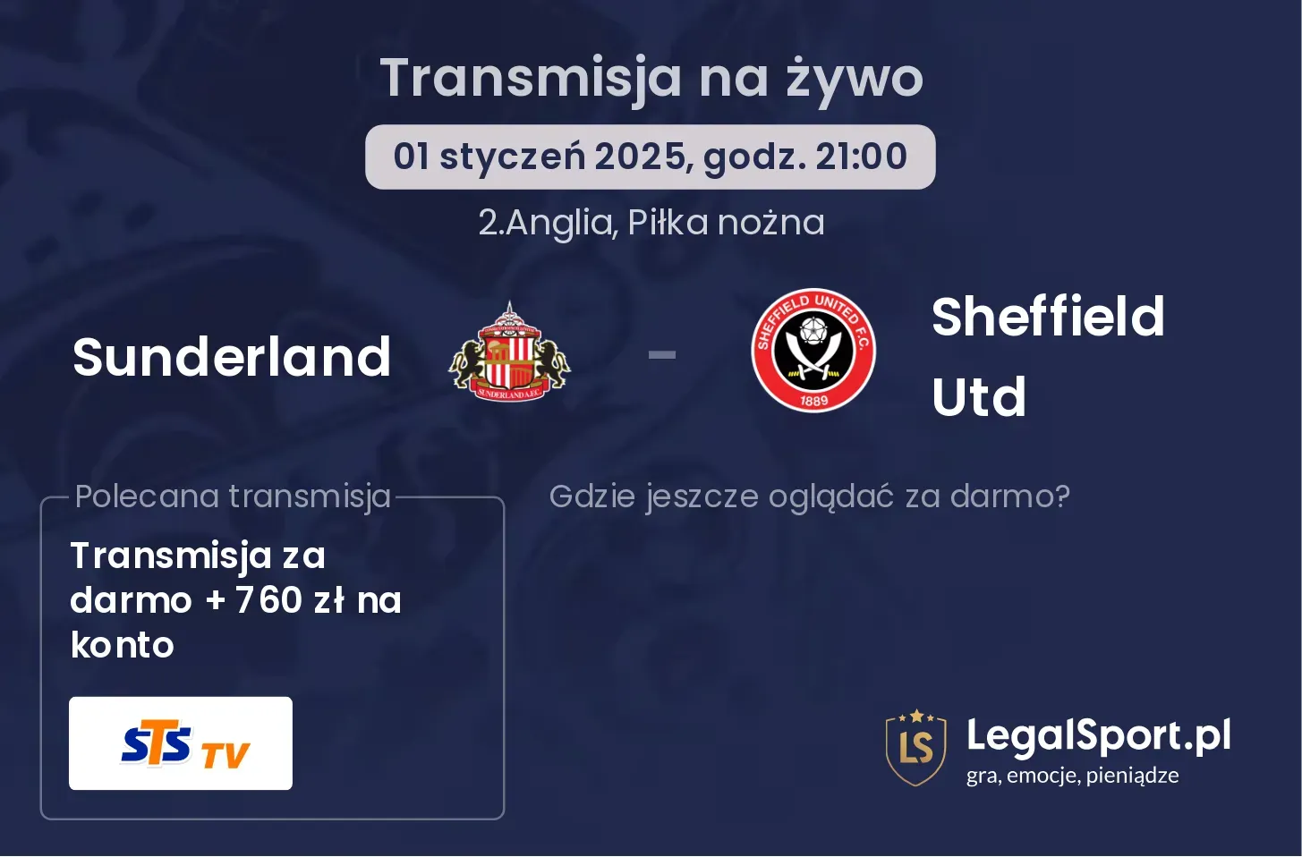 Sunderland - Sheffield Utd transmisja na żywo