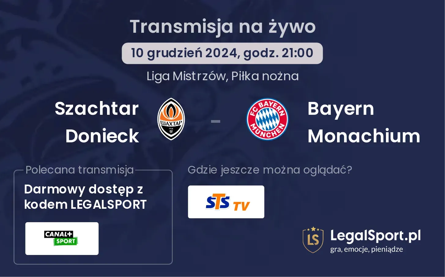 Szachtar Donieck - Bayern Monachium transmisja na żywo