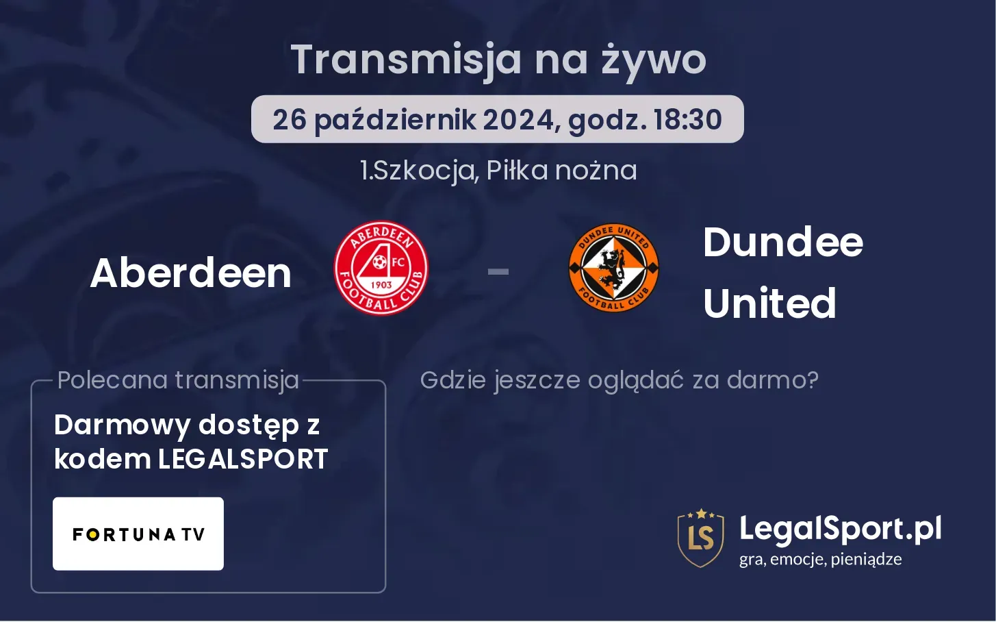 Aberdeen - Dundee United transmisja na żywo