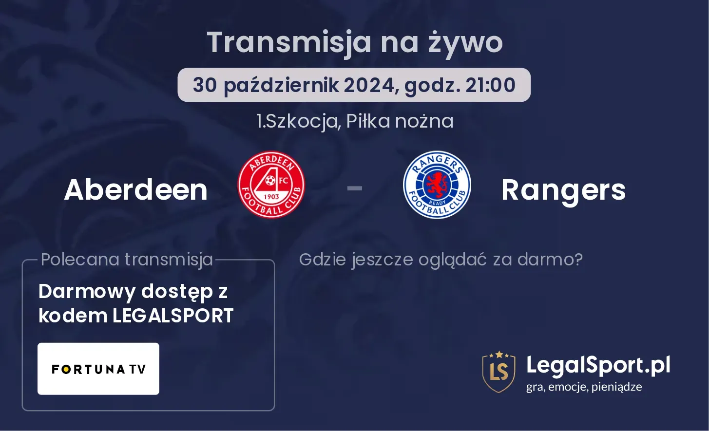 Aberdeen - Rangers transmisja na żywo