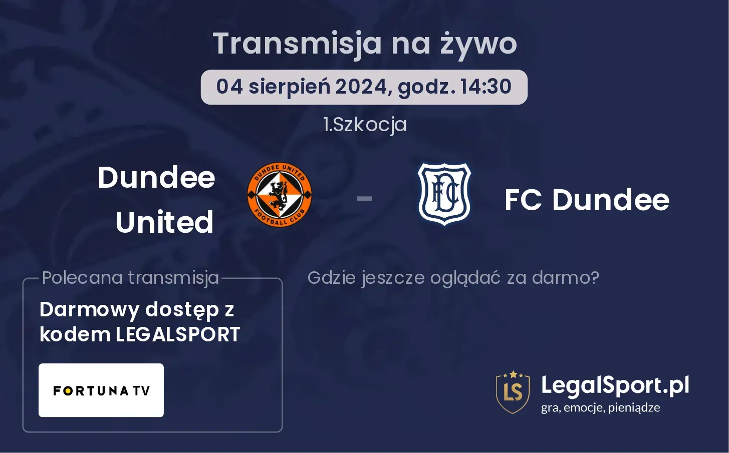 Dundee United - FC Dundee transmisja na żywo