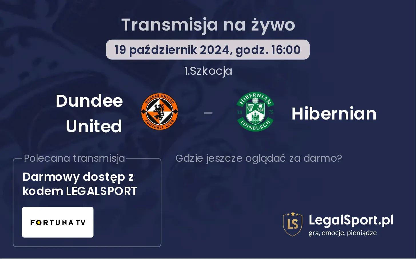 Dundee United - Hibernian transmisja na żywo