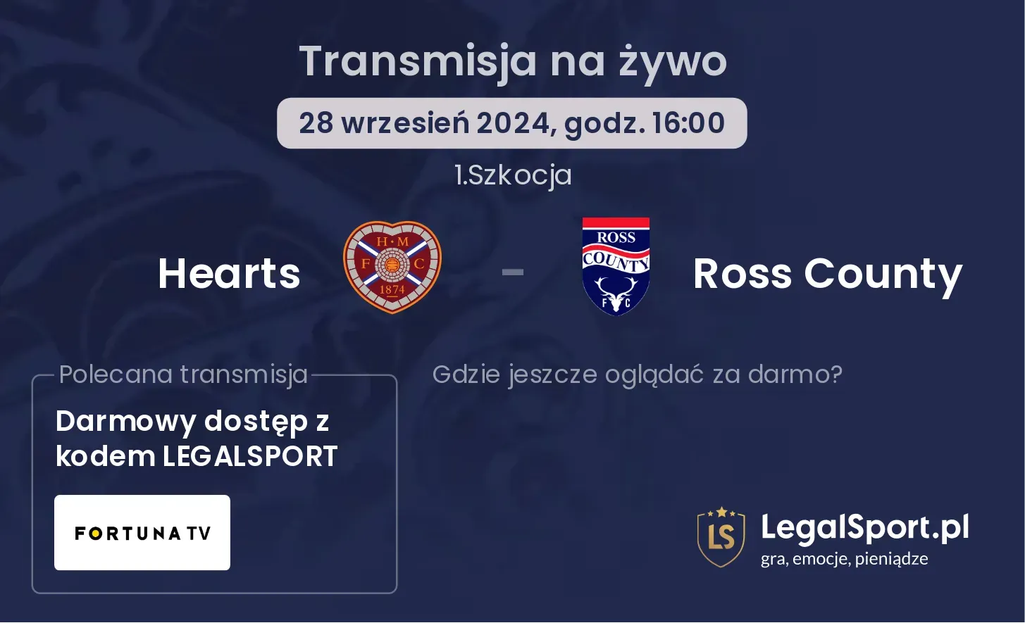 Hearts - Ross County transmisja na żywo