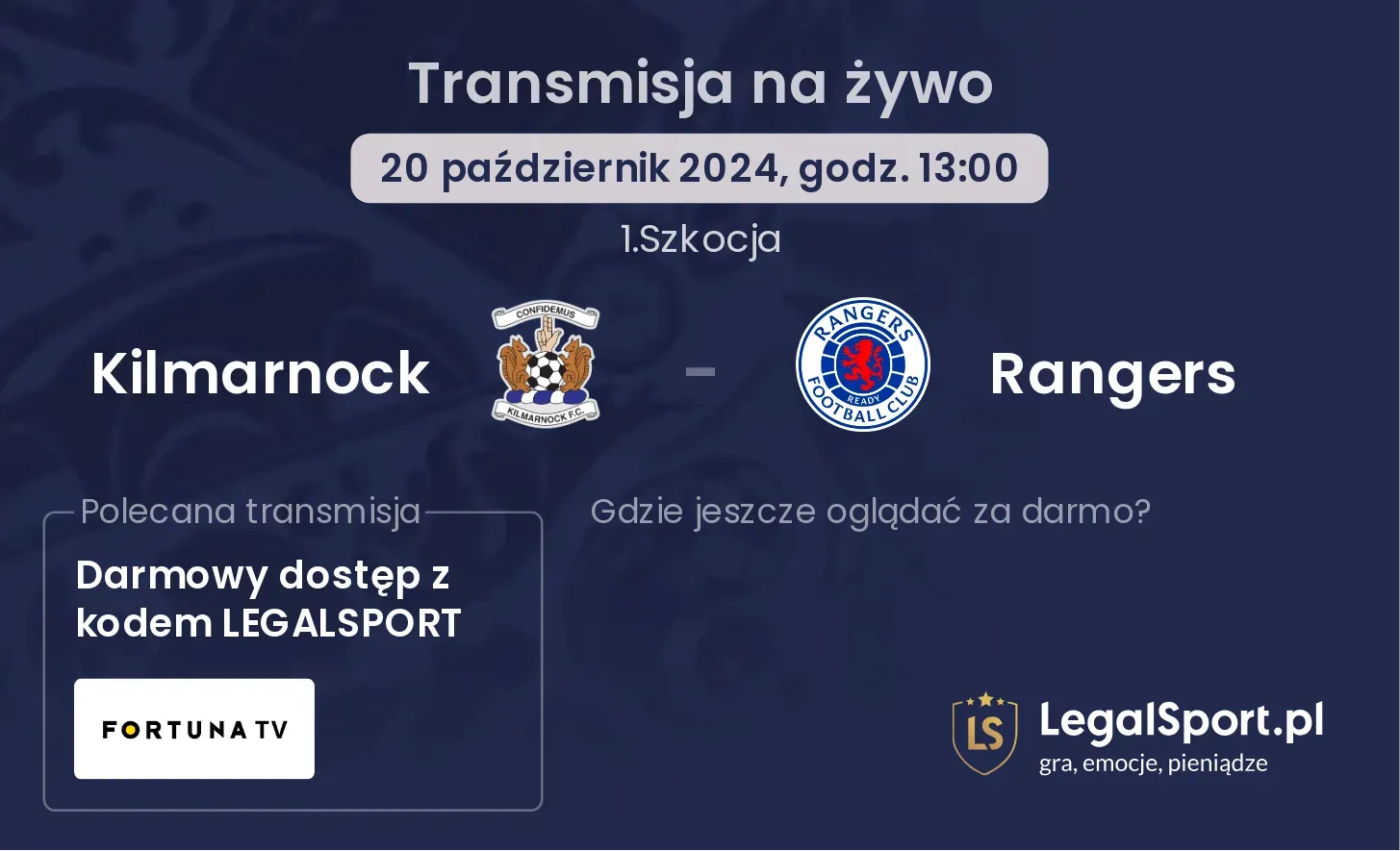 Kilmarnock - Rangers transmisja na żywo