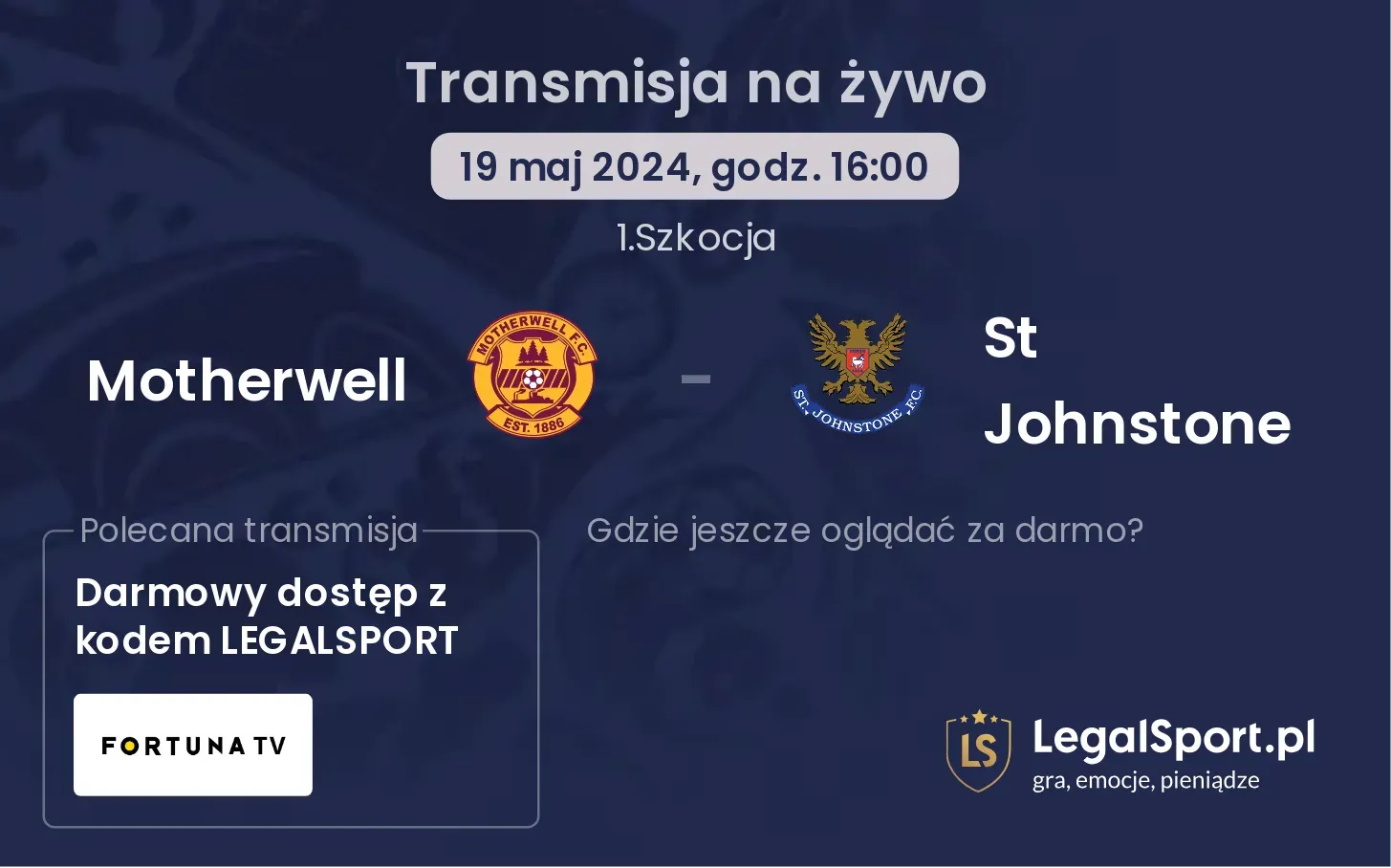 Motherwell - St Johnstone gdzie oglądać? Transmisja online za darmo (19 ...