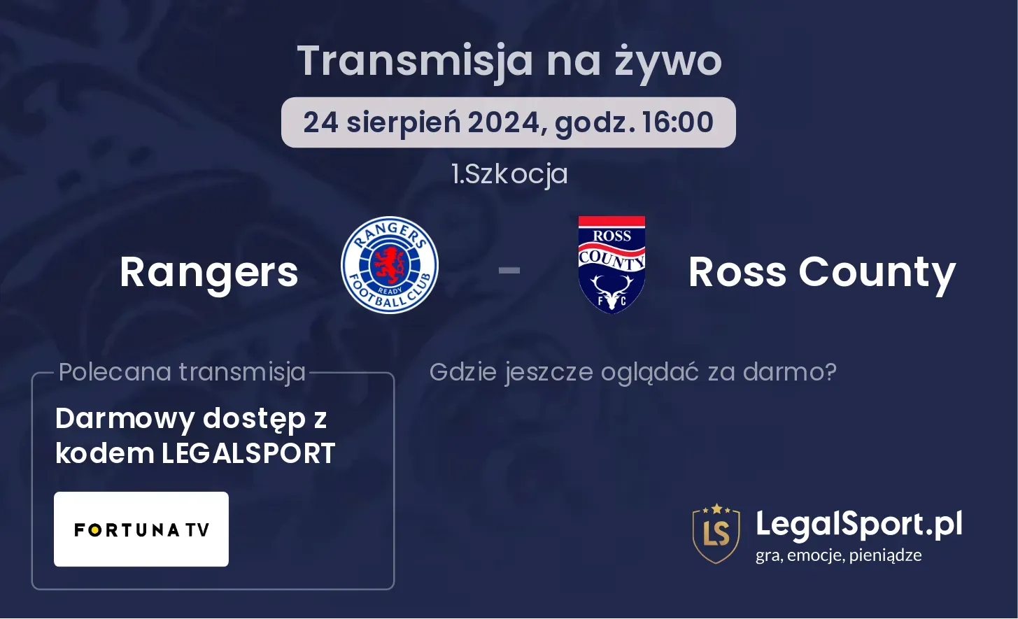 Rangers - Ross County transmisja na żywo