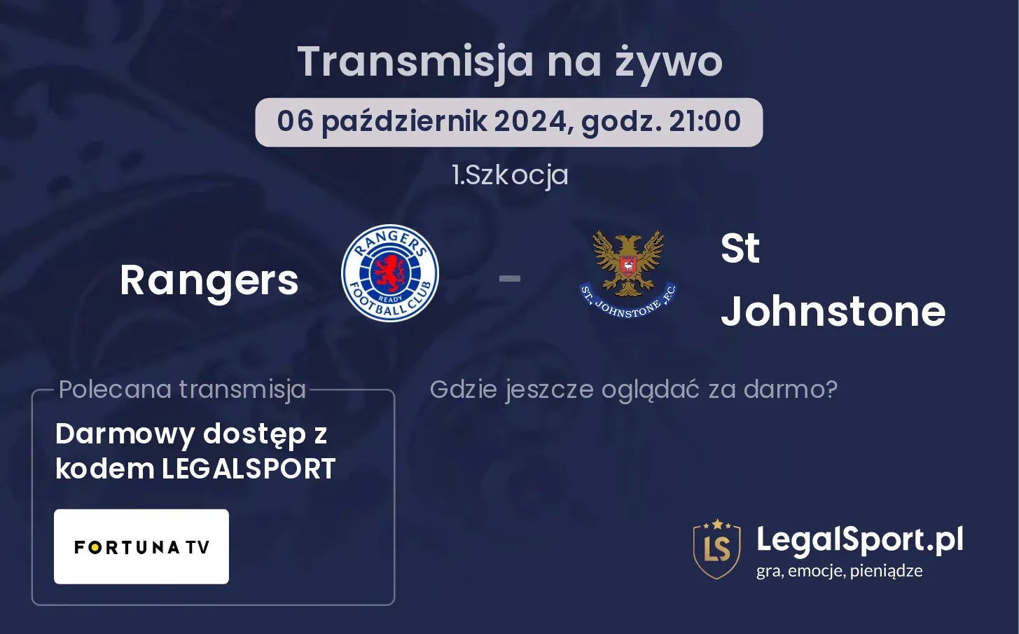 Rangers - St Johnstone transmisja na żywo