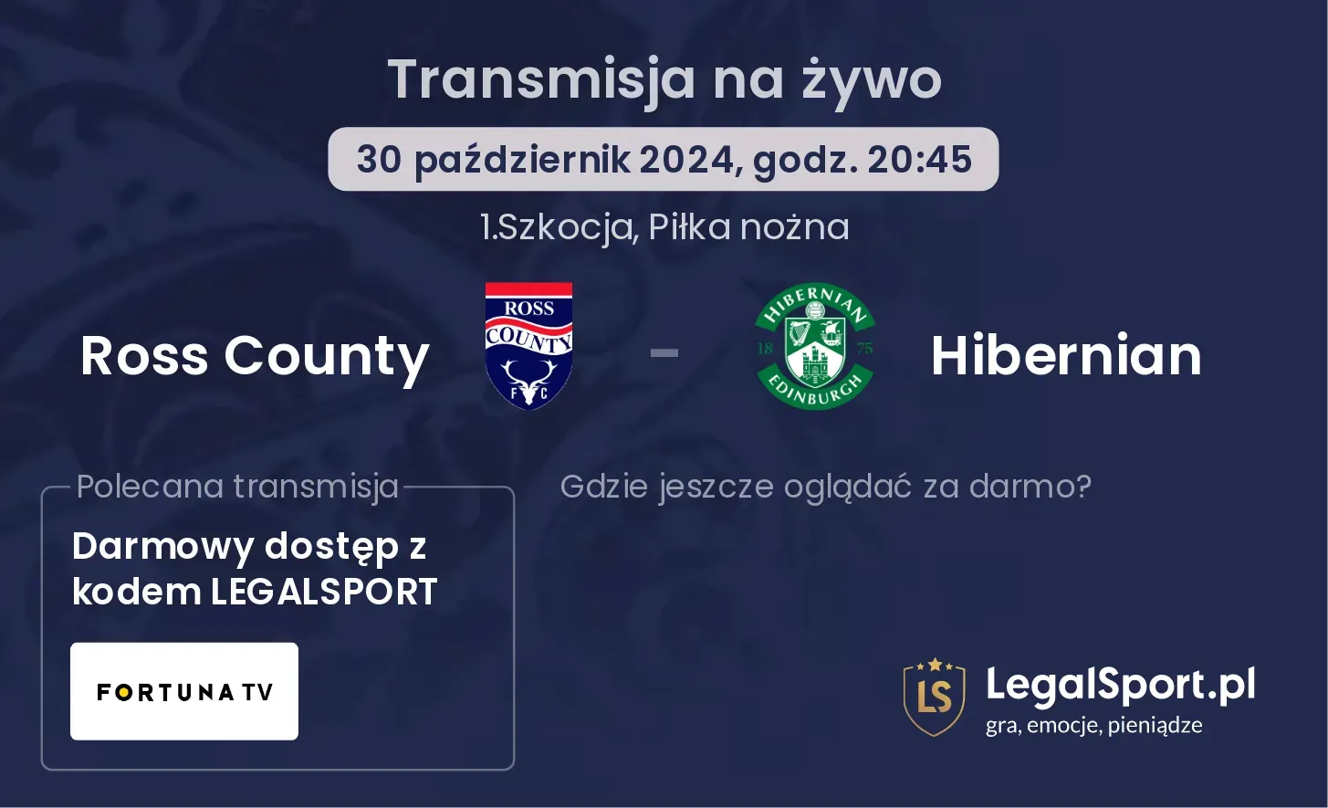 Ross County - Hibernian transmisja na żywo