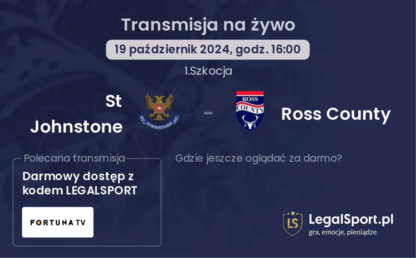 St Johnstone - Ross County transmisja na żywo