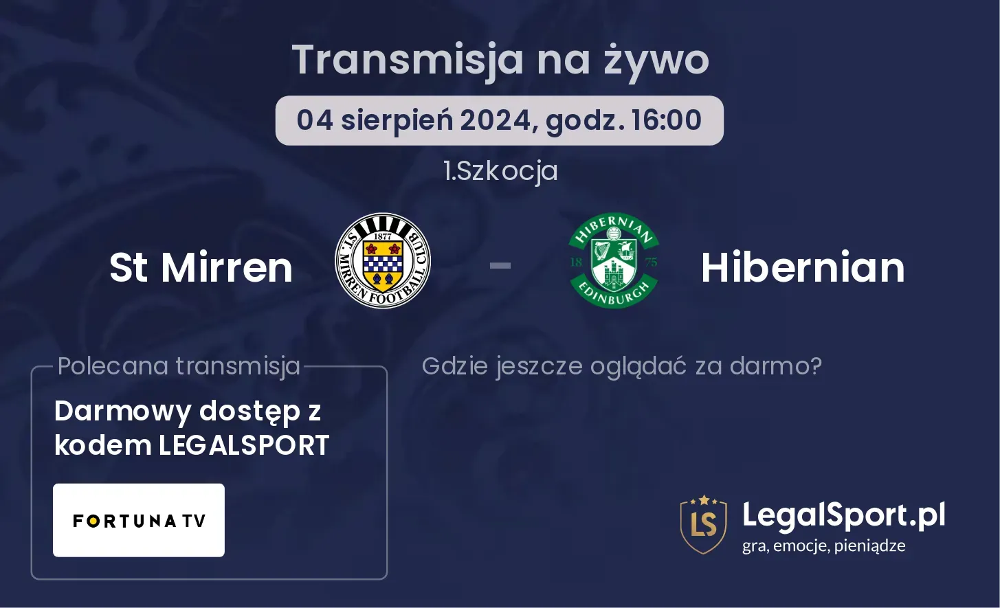 St Mirren - Hibernian transmisja na żywo