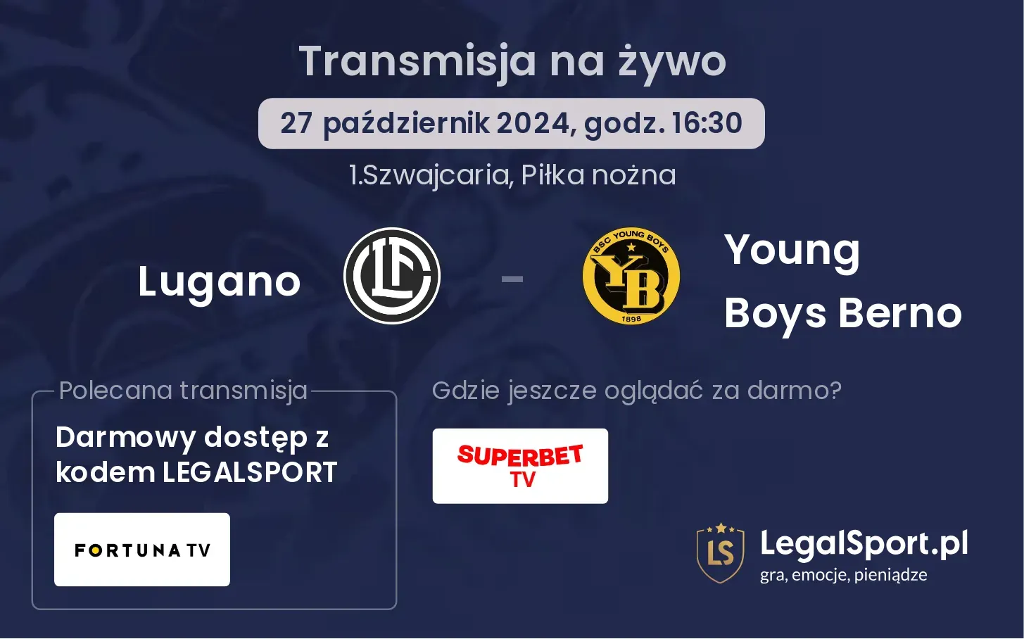 Lugano - Young Boys Berno transmisja na żywo