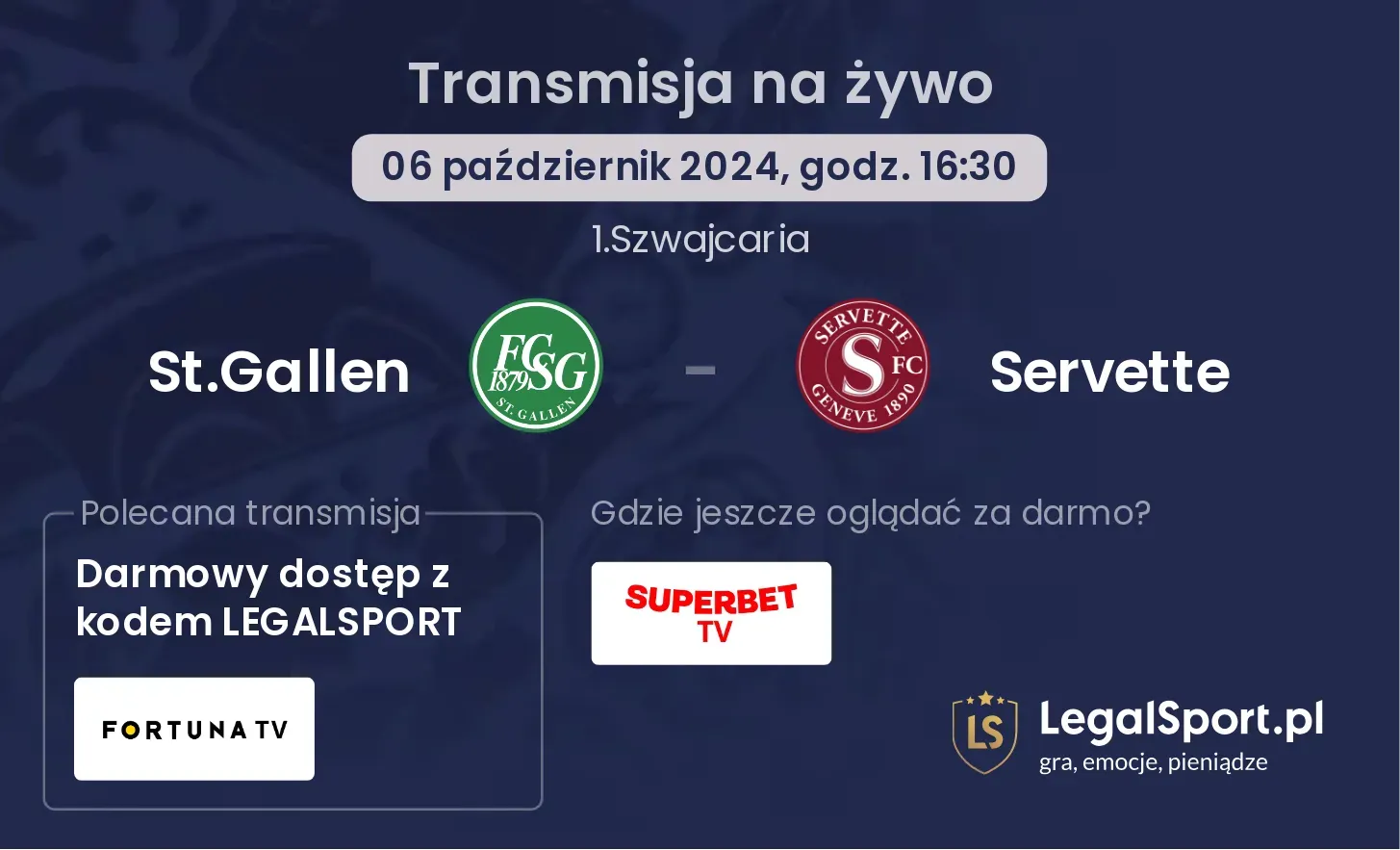 St.Gallen - Servette transmisja na żywo