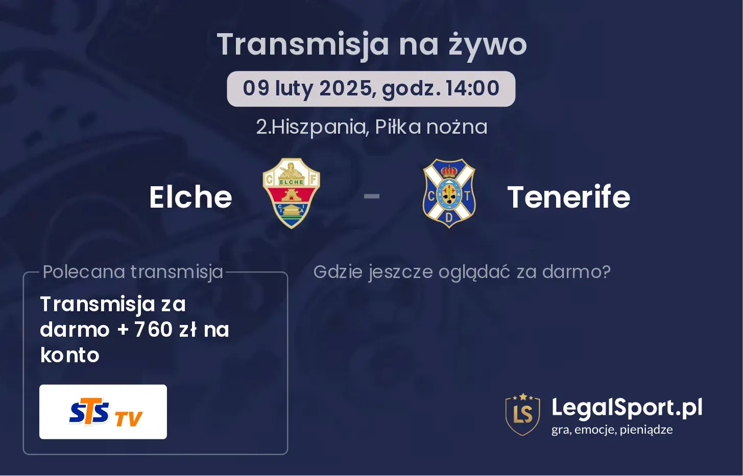 Tenerife - Elche gdzie oglądać?