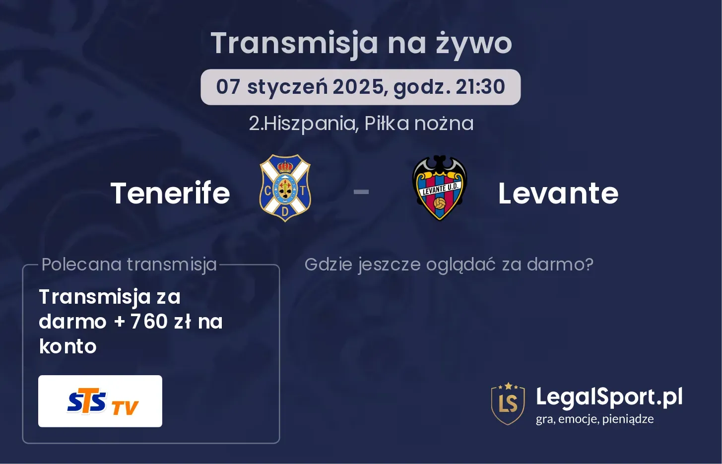 Tenerife - Levante transmisja na żywo