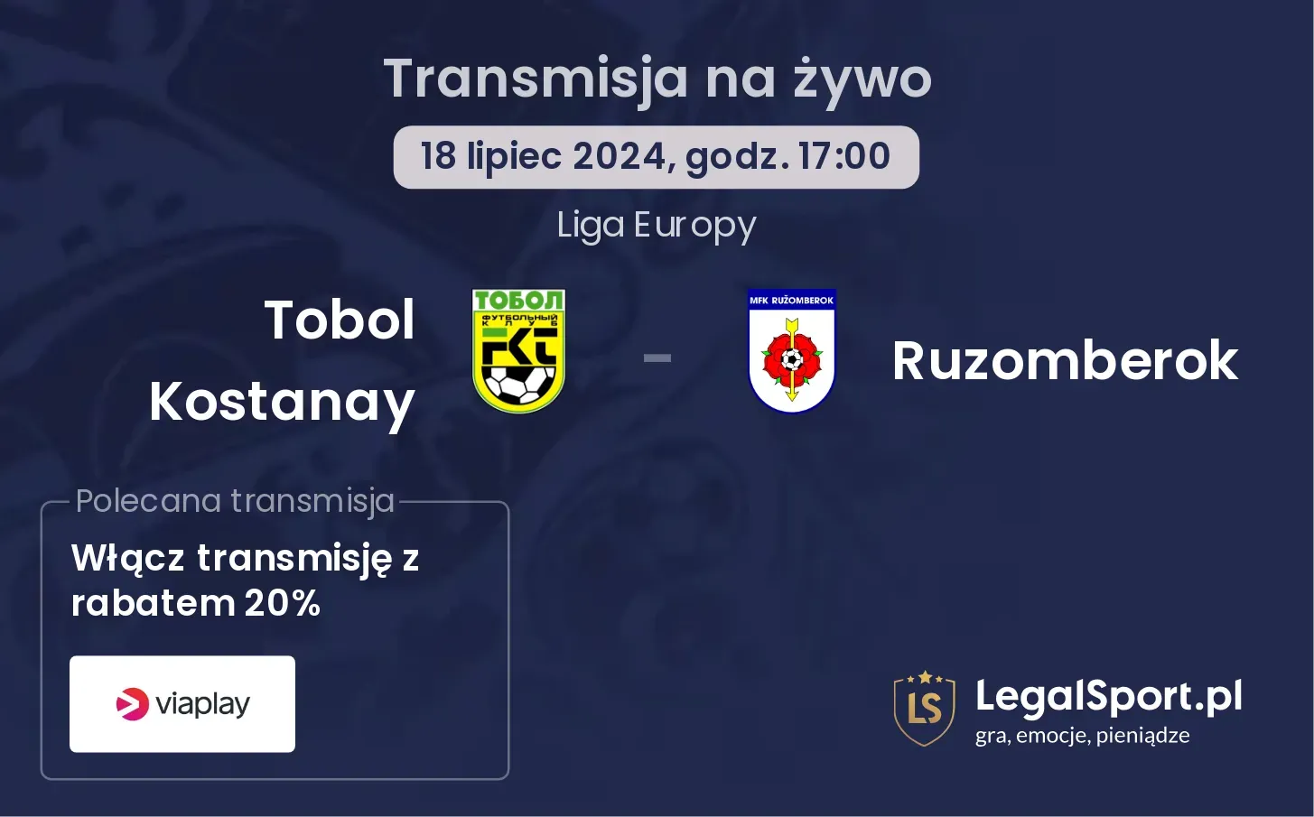 Tobol Kostanay - Ruzomberok transmisja na żywo