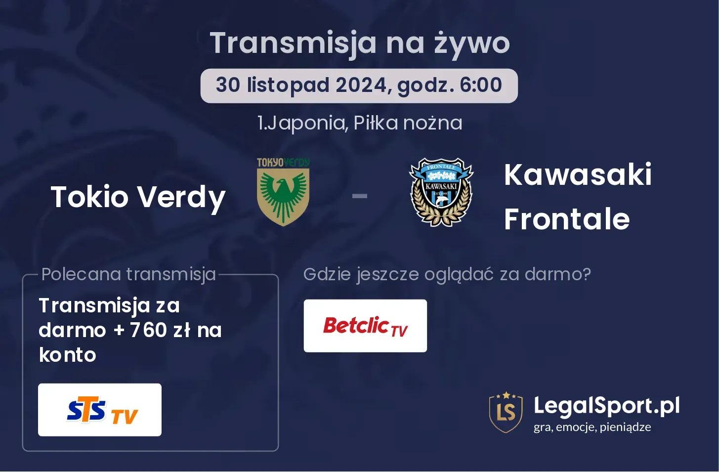 Tokio Verdy - Kawasaki Frontale transmisja na żywo