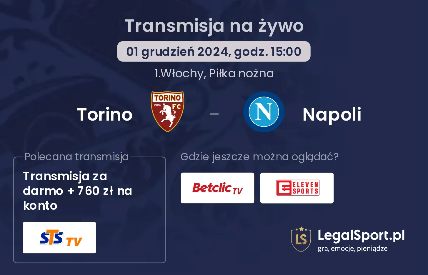 Torino - Napoli transmisja na żywo