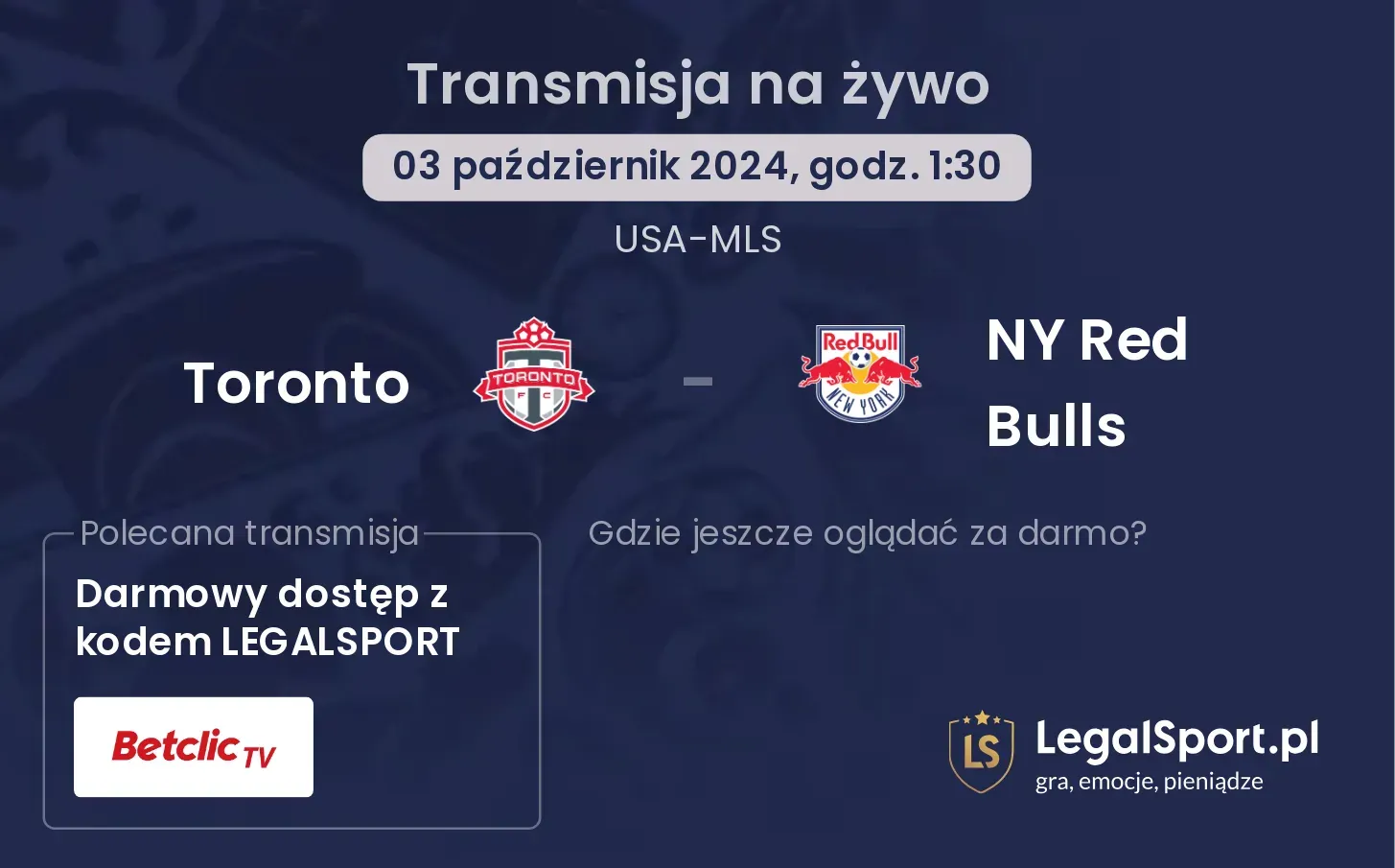 Toronto - NY Red Bulls transmisja na żywo