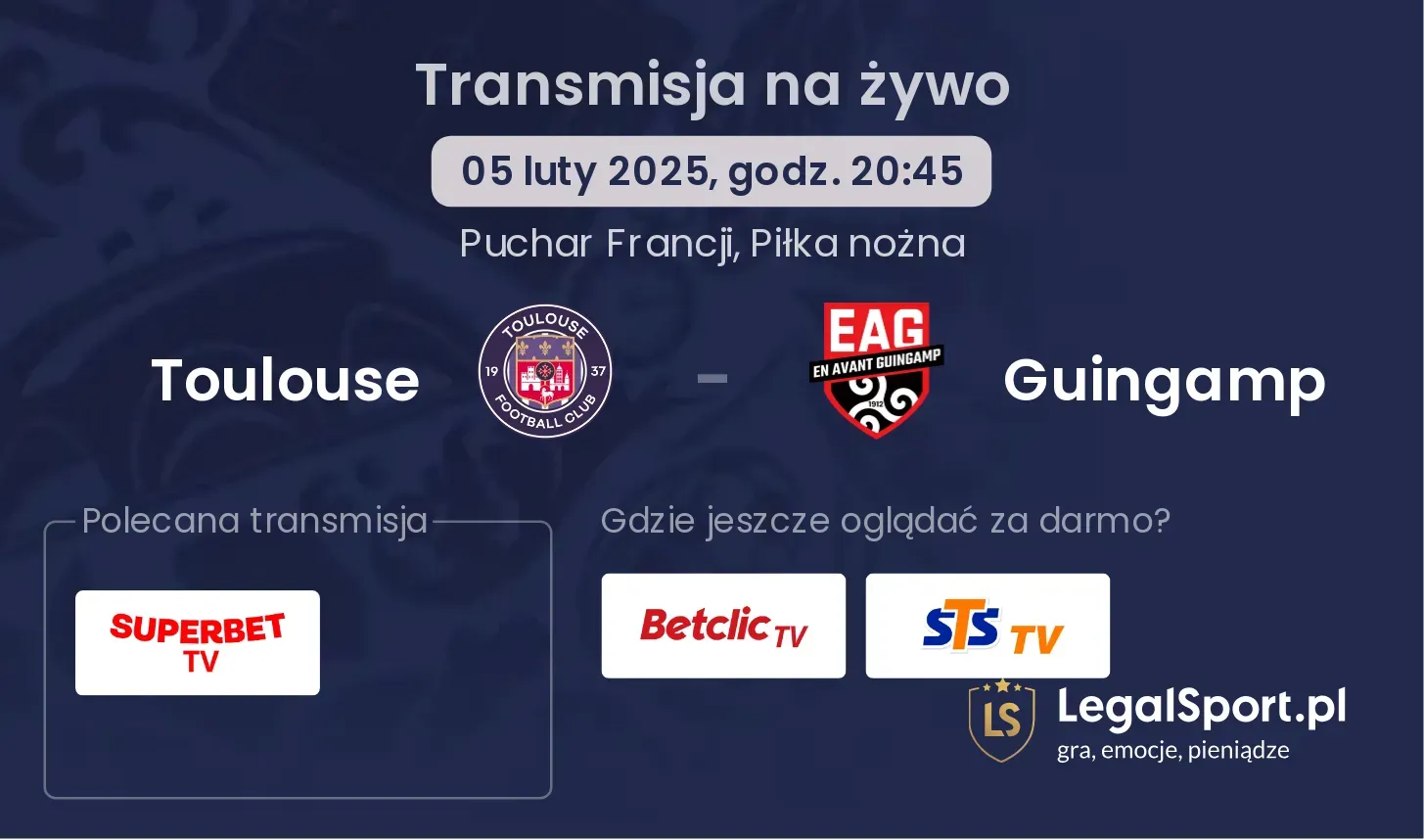 Toulouse - Guingamp transmisja na żywo