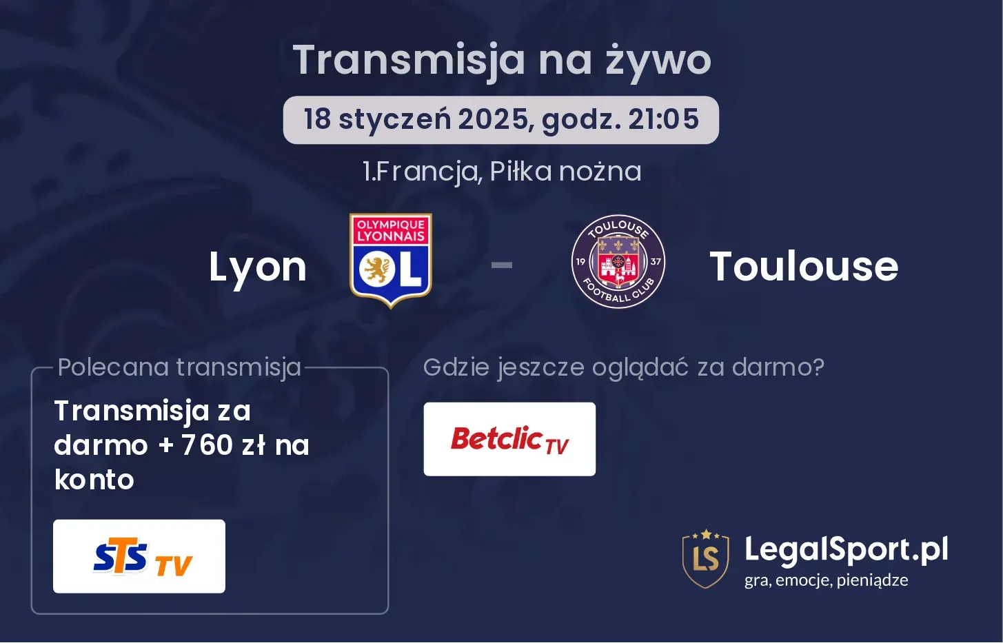 Lyon - Toulouse gdzie oglądać?