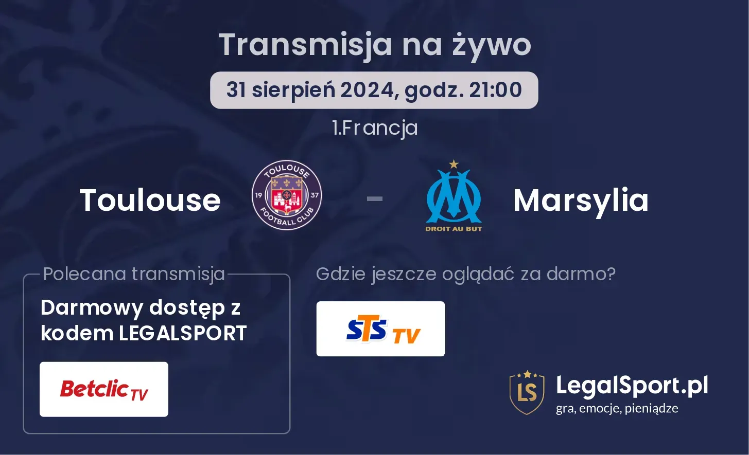 Toulouse - Marsylia transmisja na żywo