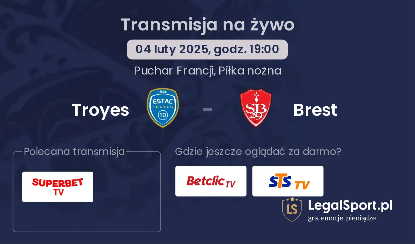 Troyes - Brest transmisja na żywo