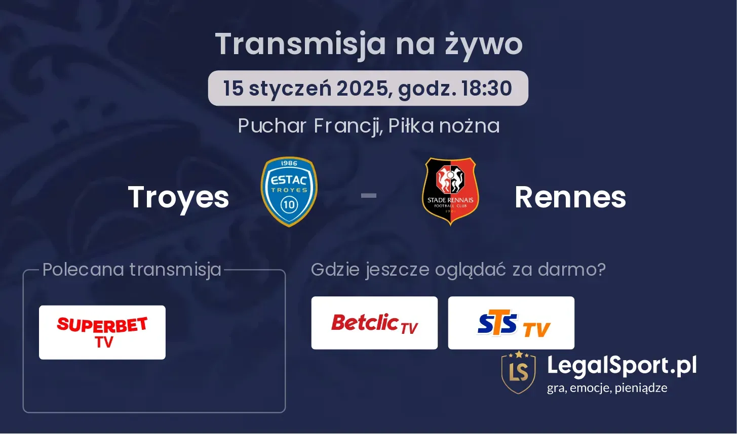 Troyes - Rennes transmisja na żywo