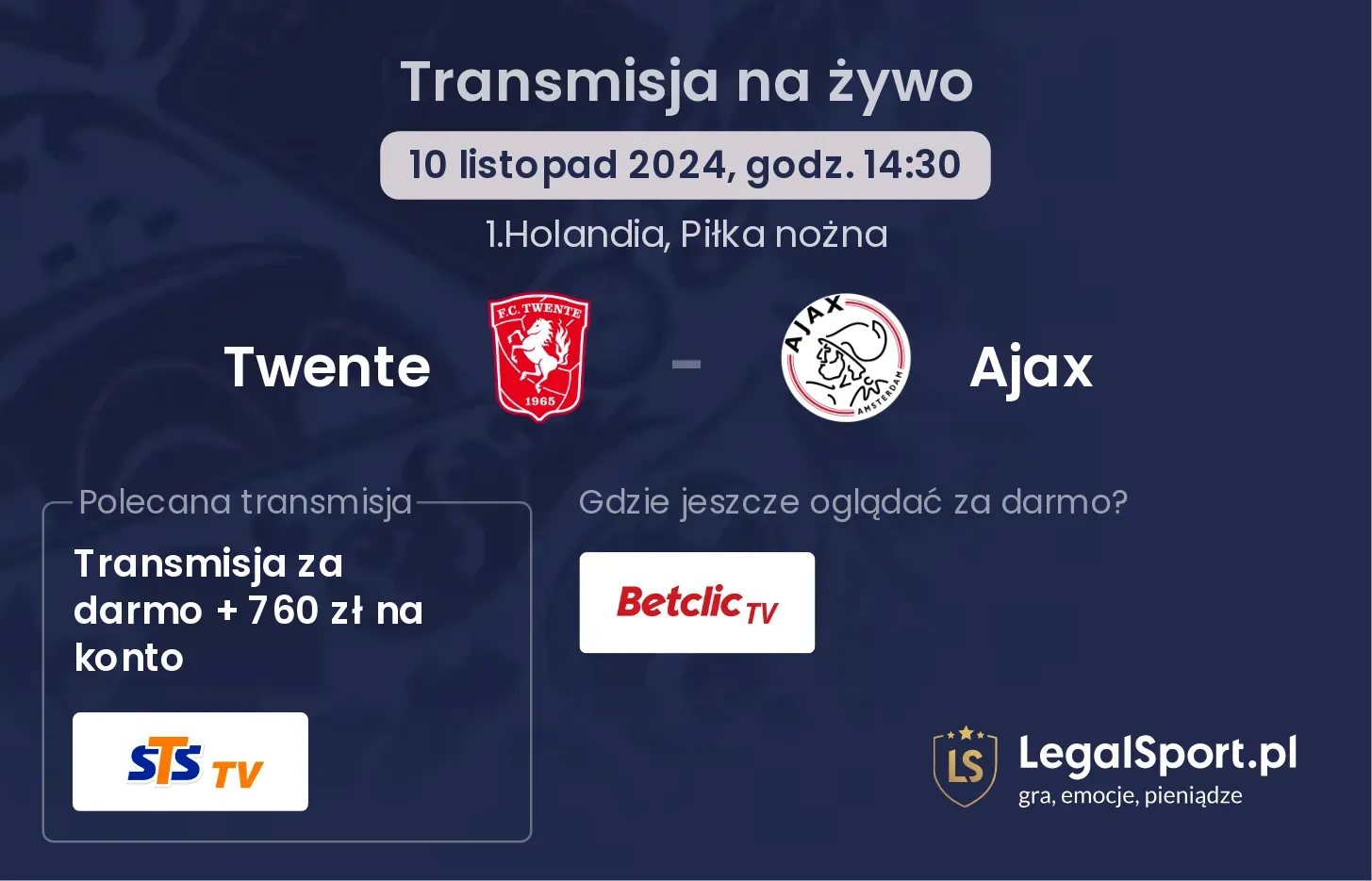 Twente - Ajax transmisja na żywo