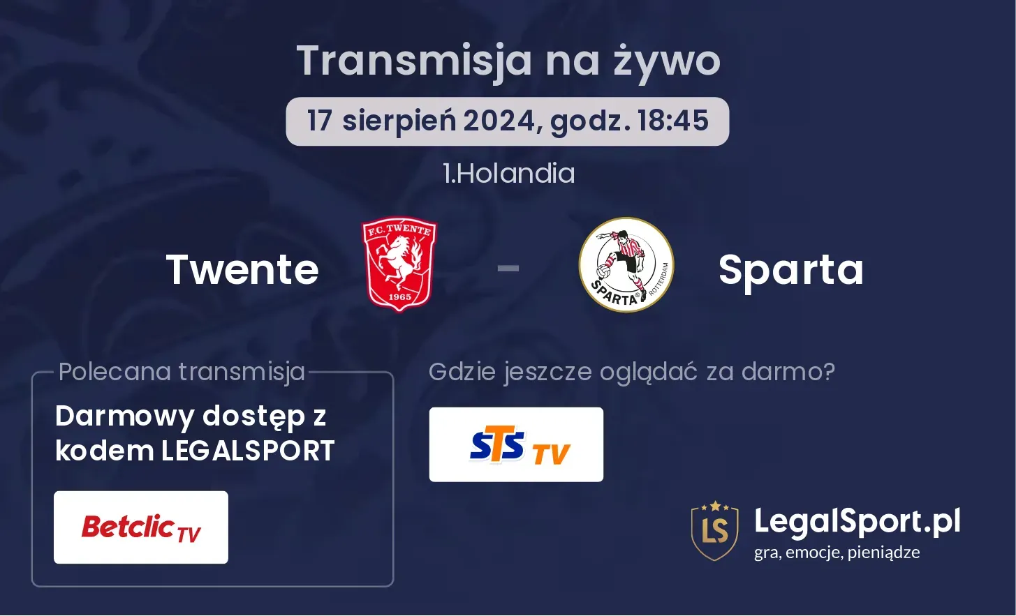 Twente - Sparta transmisja na żywo