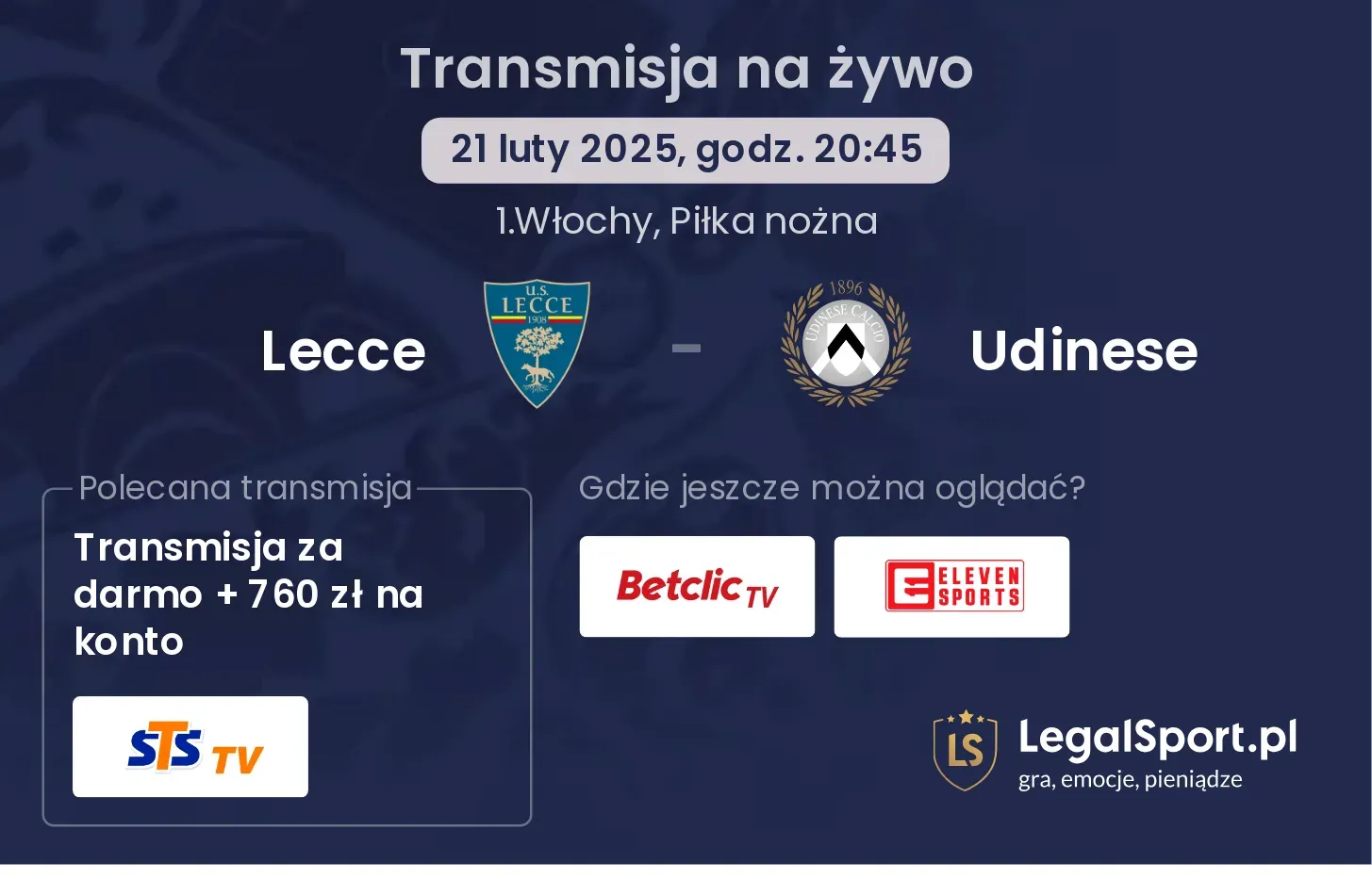 Lecce - Udinese gdzie oglądać?