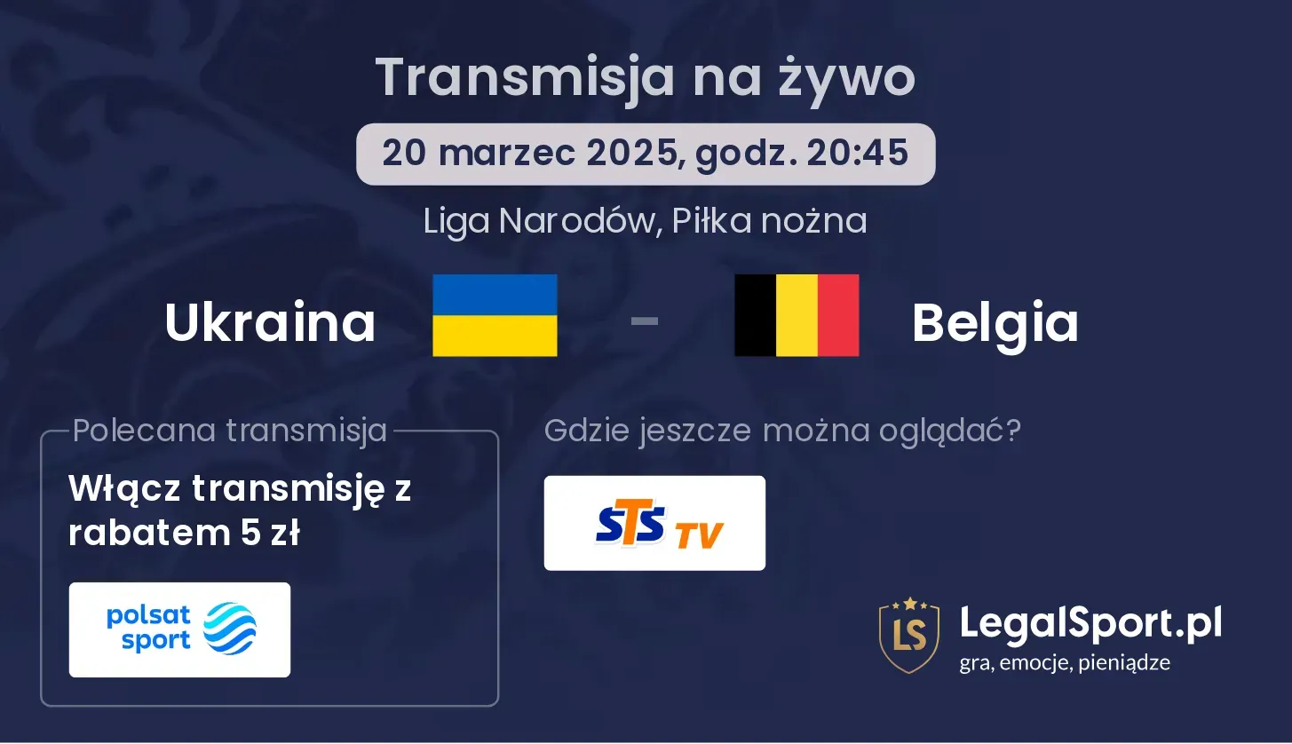 Ukraina - Belgia transmisja na żywo