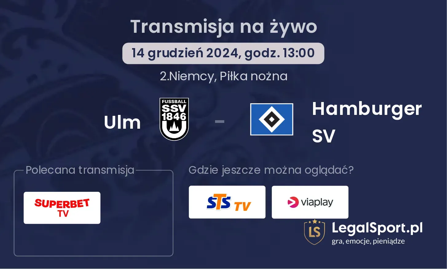 Ulm - Hamburger SV transmisja na żywo