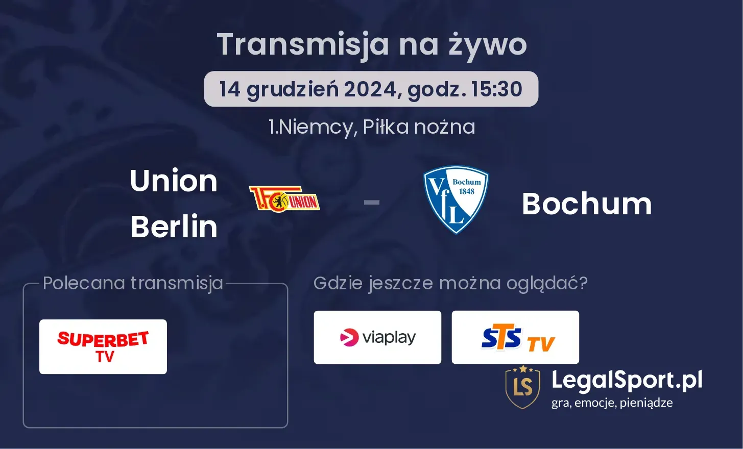 Union Berlin - Bochum gdzie oglądać?