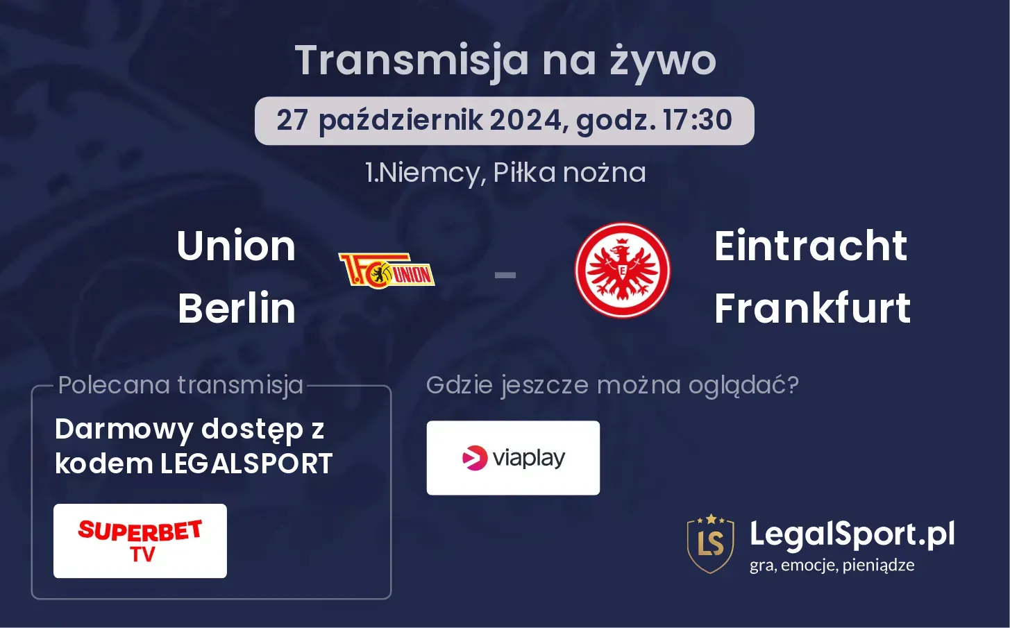 Union Berlin - Eintracht Frankfurt transmisja na żywo