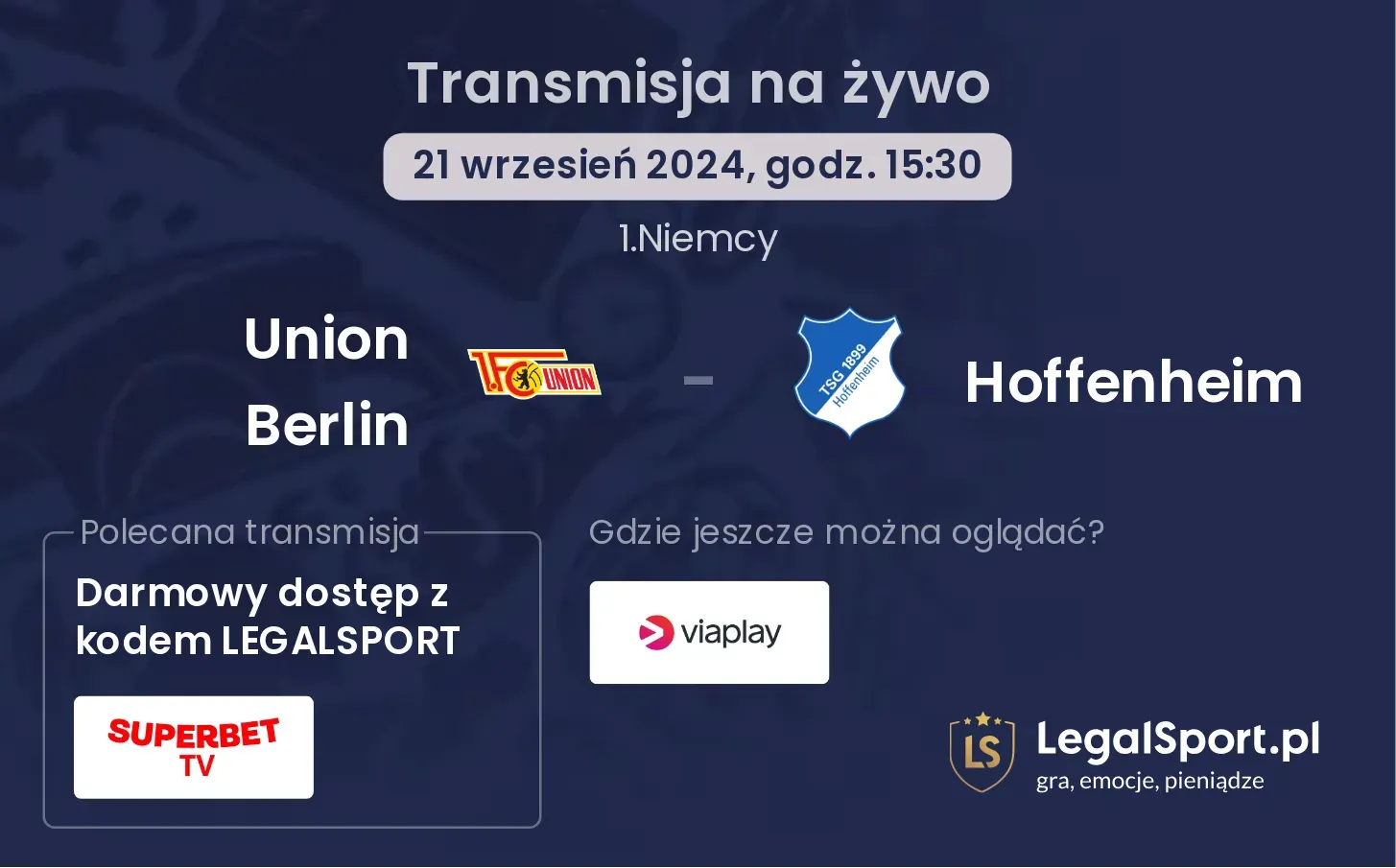 Union Berlin - Hoffenheim transmisja na żywo