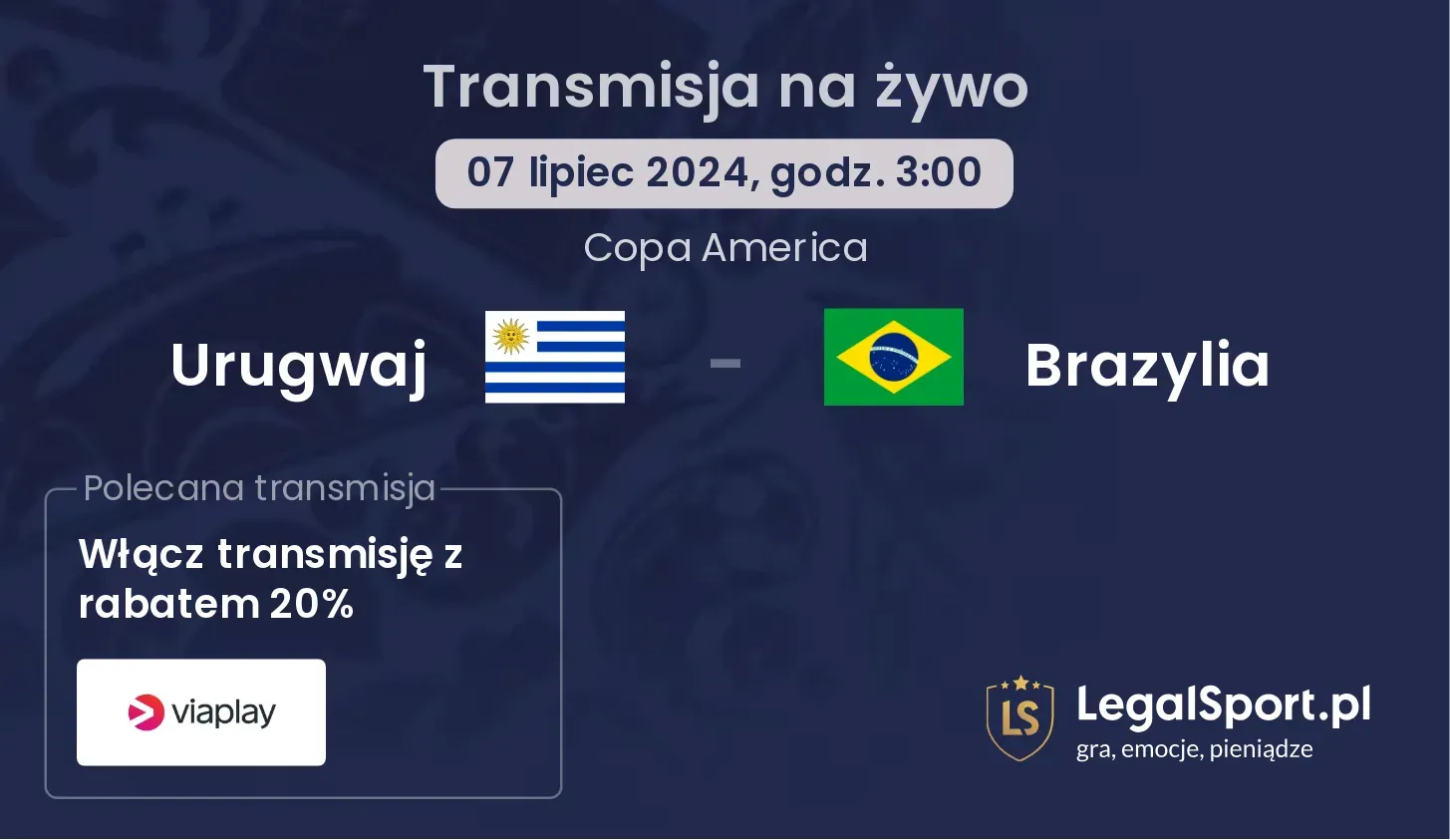 Urugwaj - Brazylia transmisja na żywo