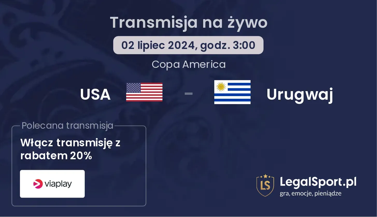 USA - Urugwaj transmisja na żywo