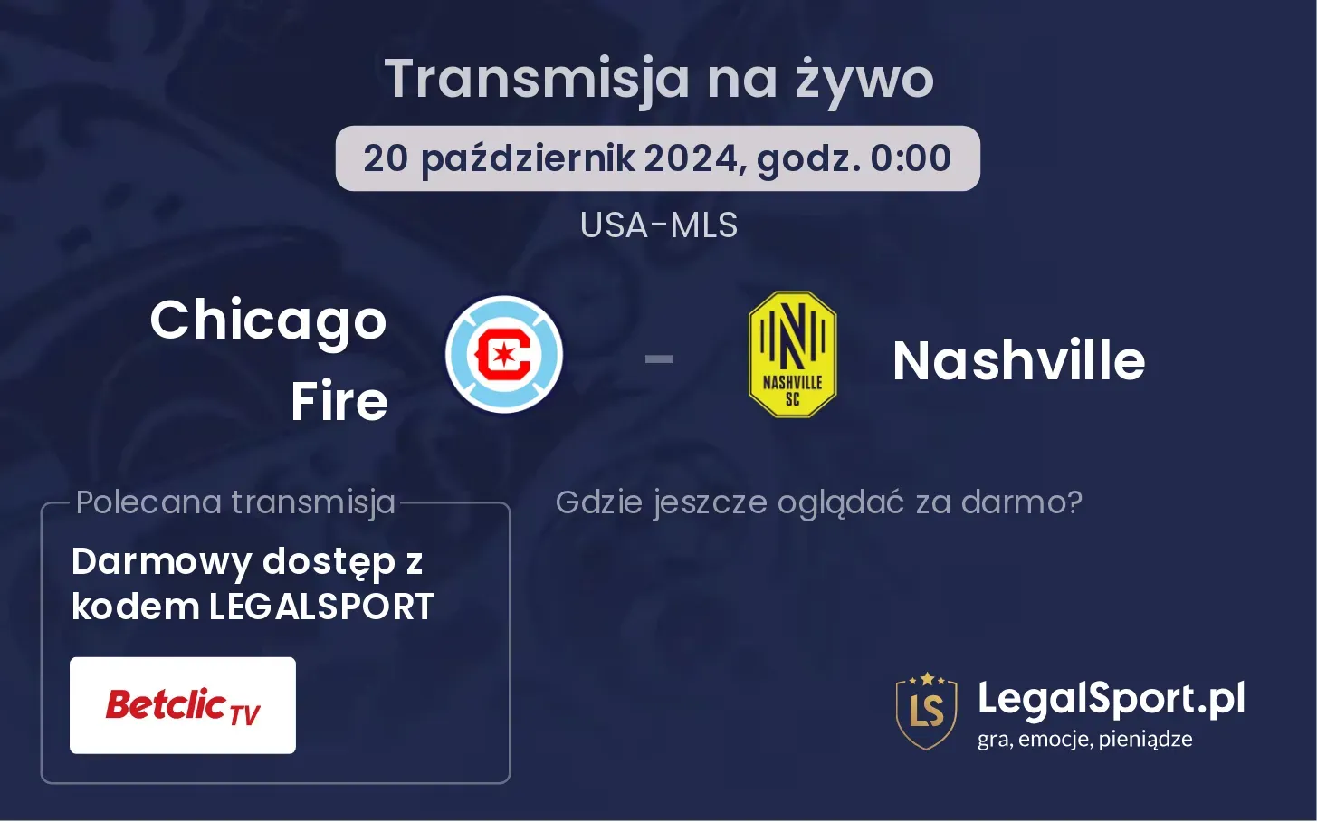 Chicago Fire - Nashville transmisja na żywo