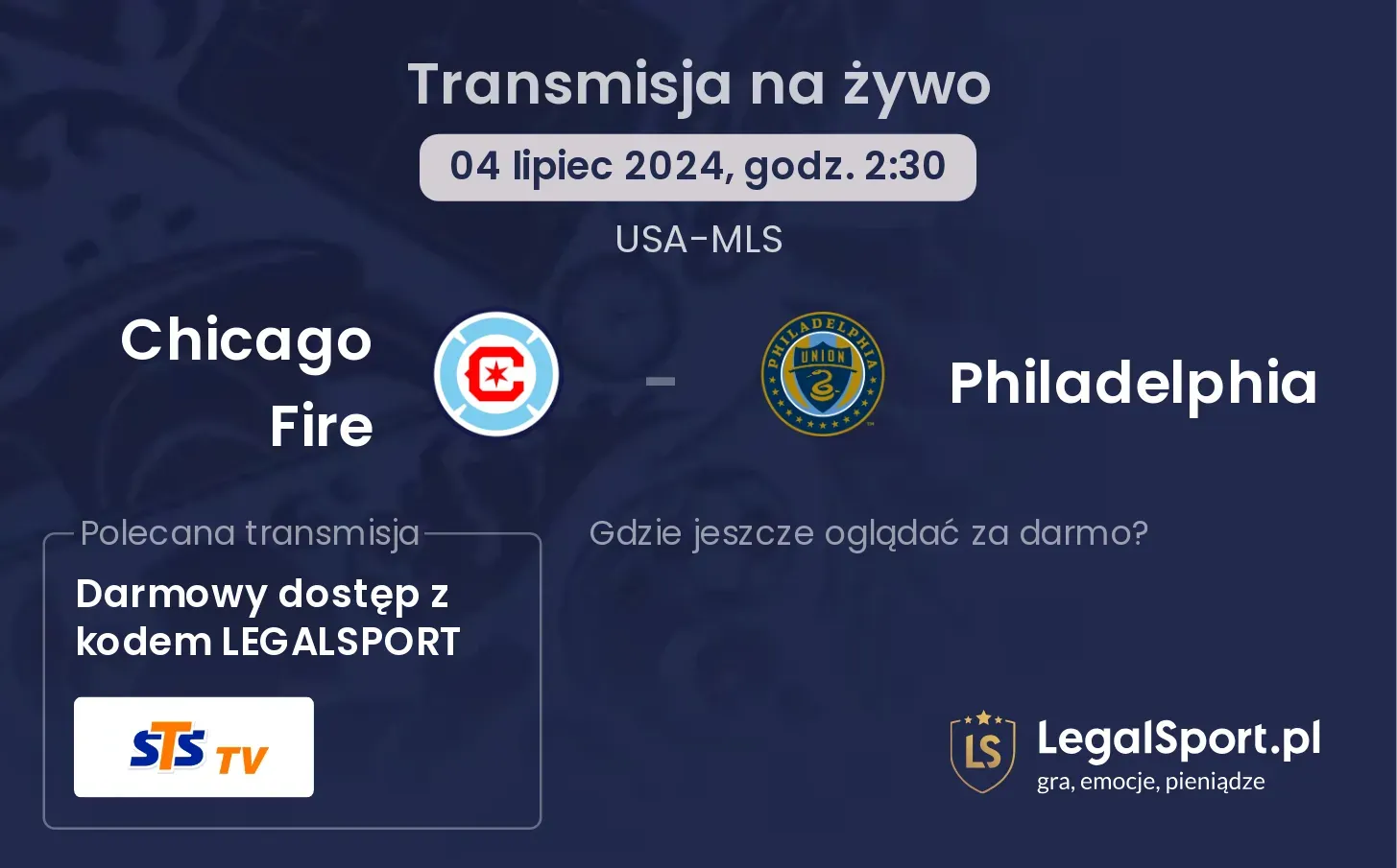 Chicago Fire - Philadelphia transmisja na żywo