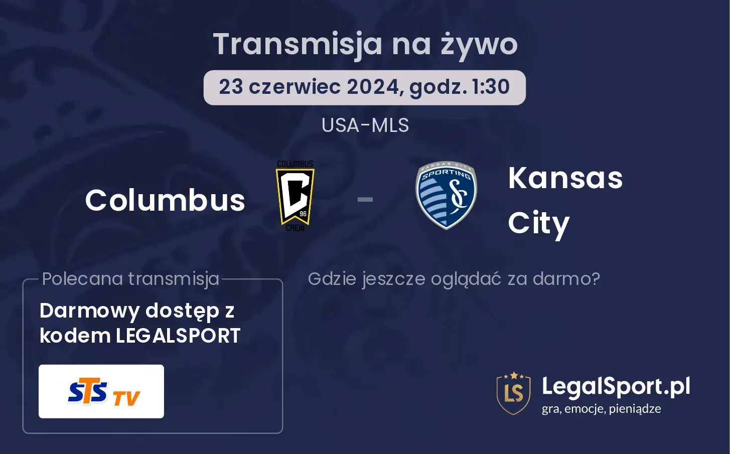 Columbus - Kansas City transmisja na żywo