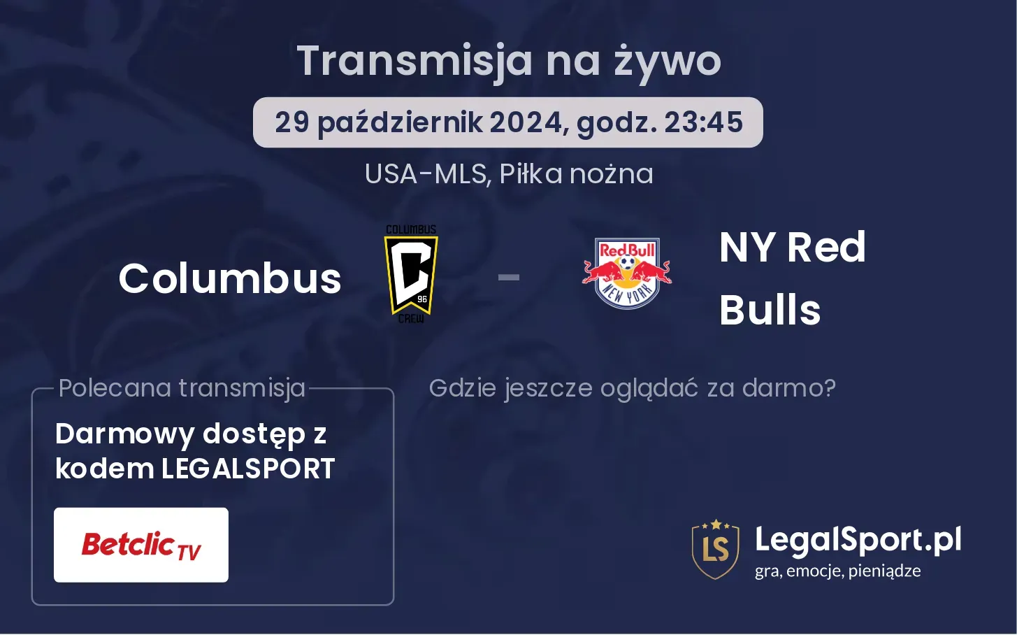 Columbus - NY Red Bulls gdzie oglądać? 29.10, godz. 23:45