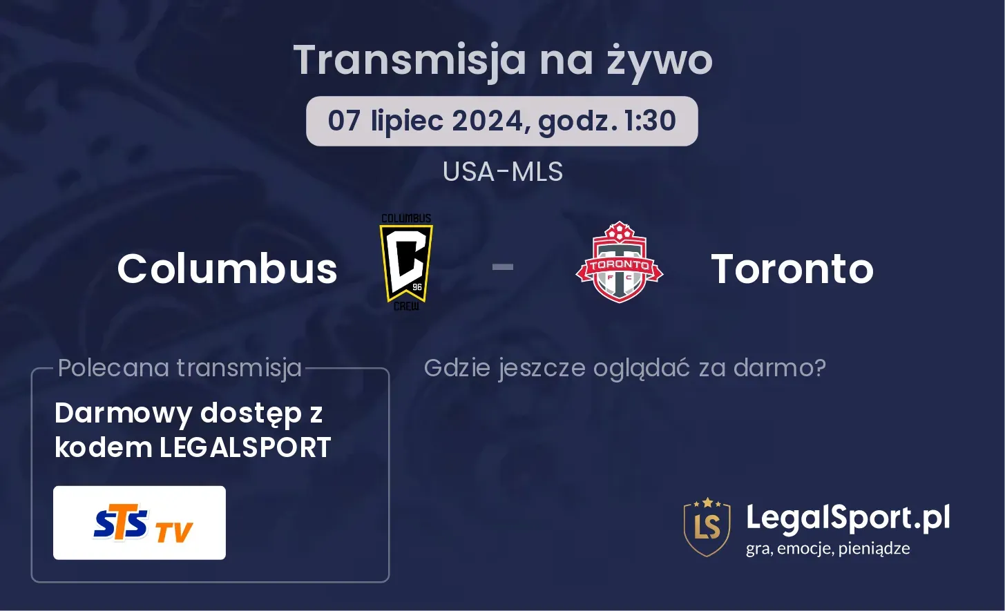 Columbus - Toronto transmisja na żywo