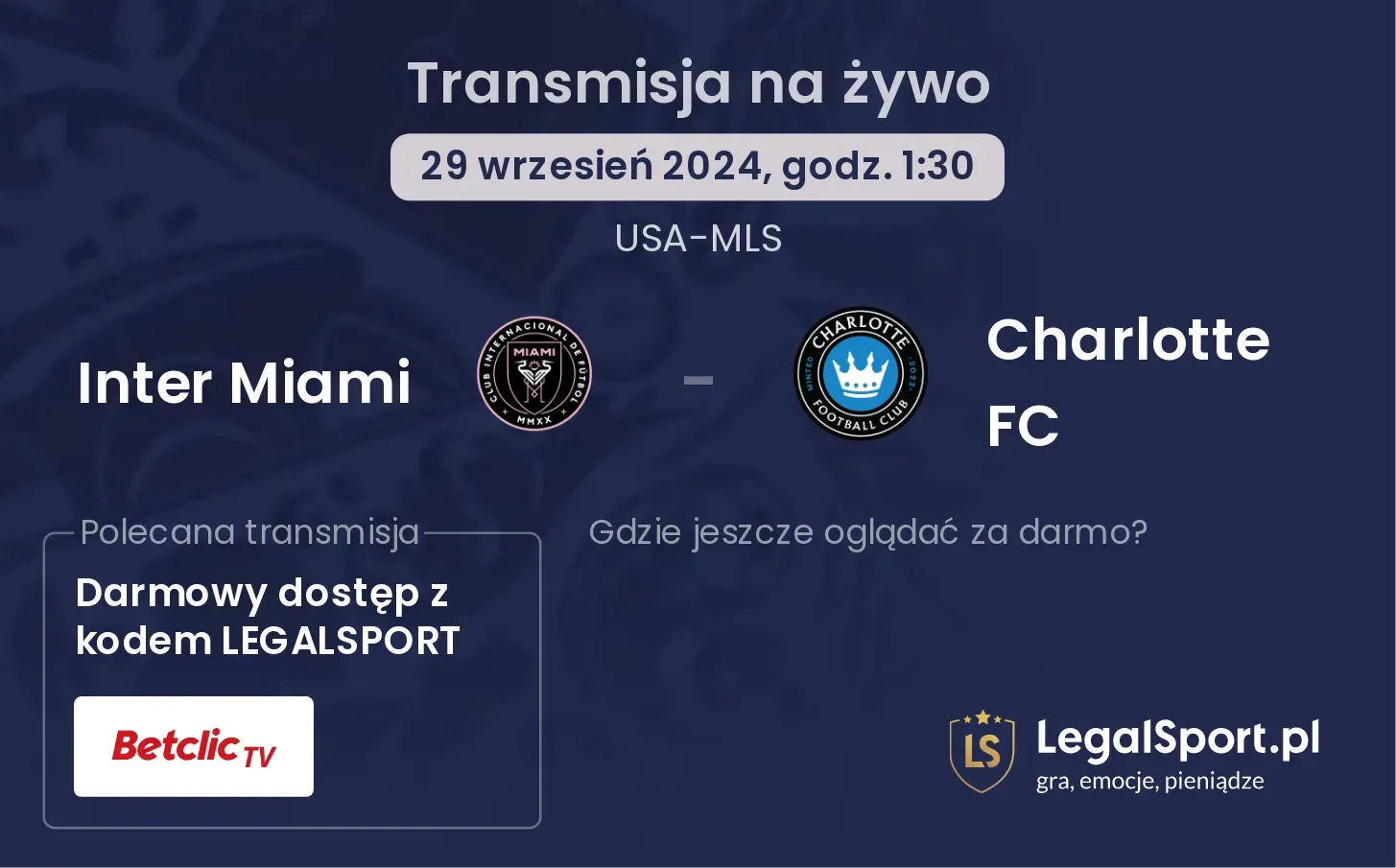 Inter Miami - Charlotte FC transmisja na żywo