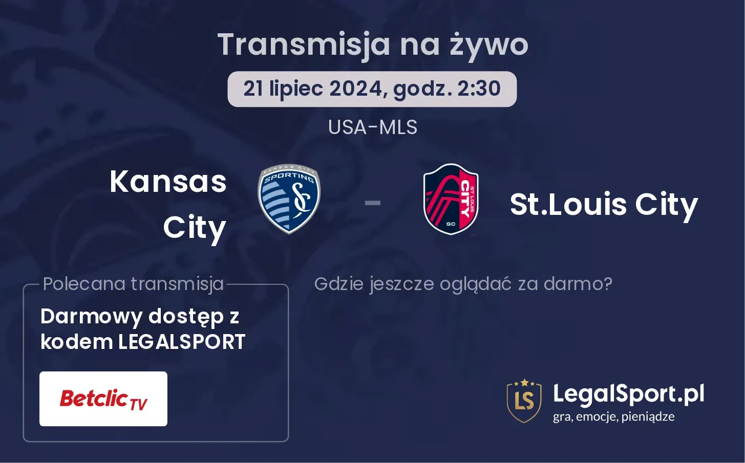 Kansas City - St.Louis City transmisja na żywo