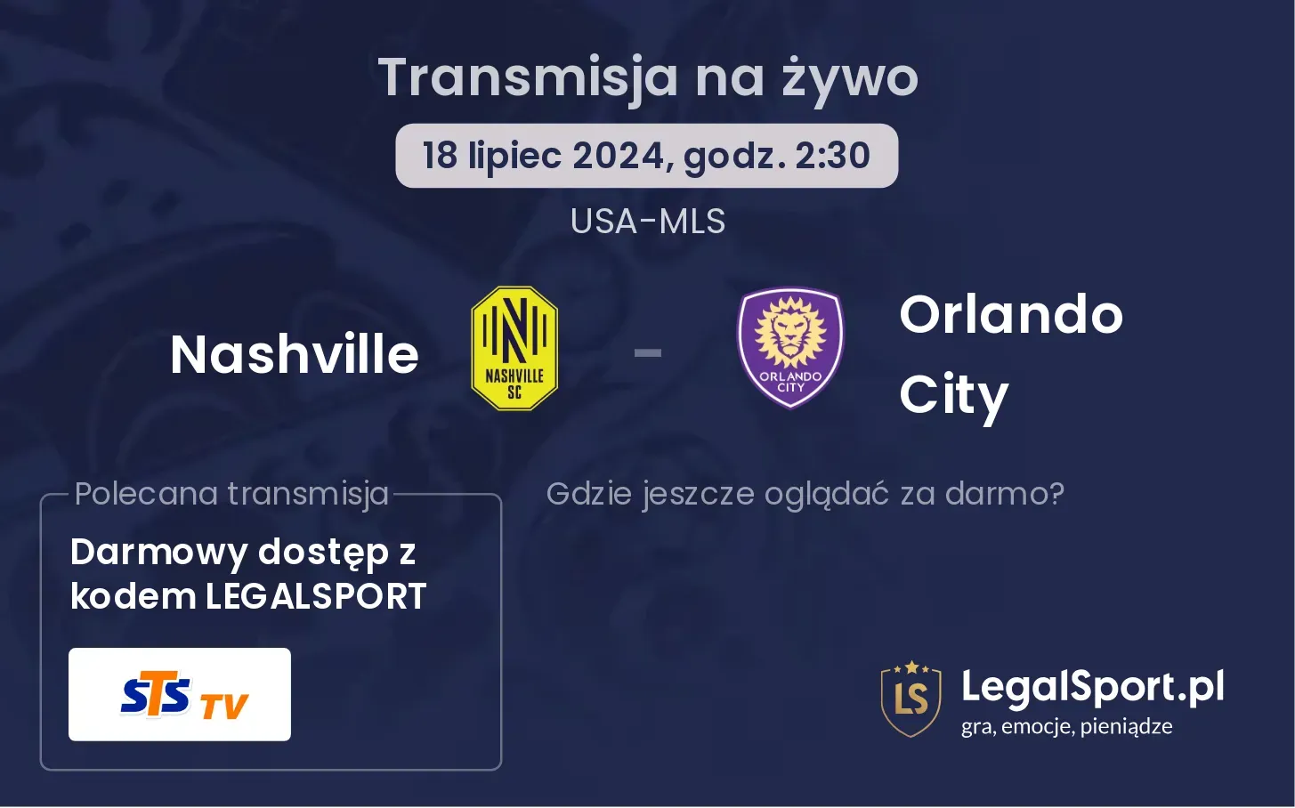 Nashville - Orlando City transmisja na żywo