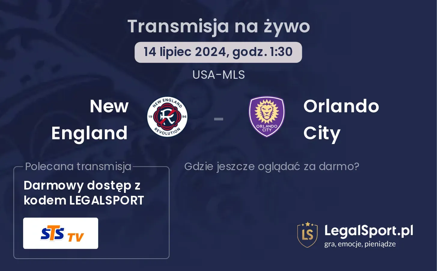 New England - Orlando City transmisja na żywo