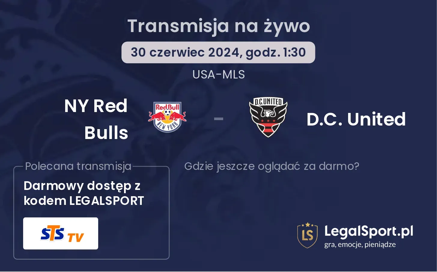 NY Red Bulls - D.C. United transmisja na żywo